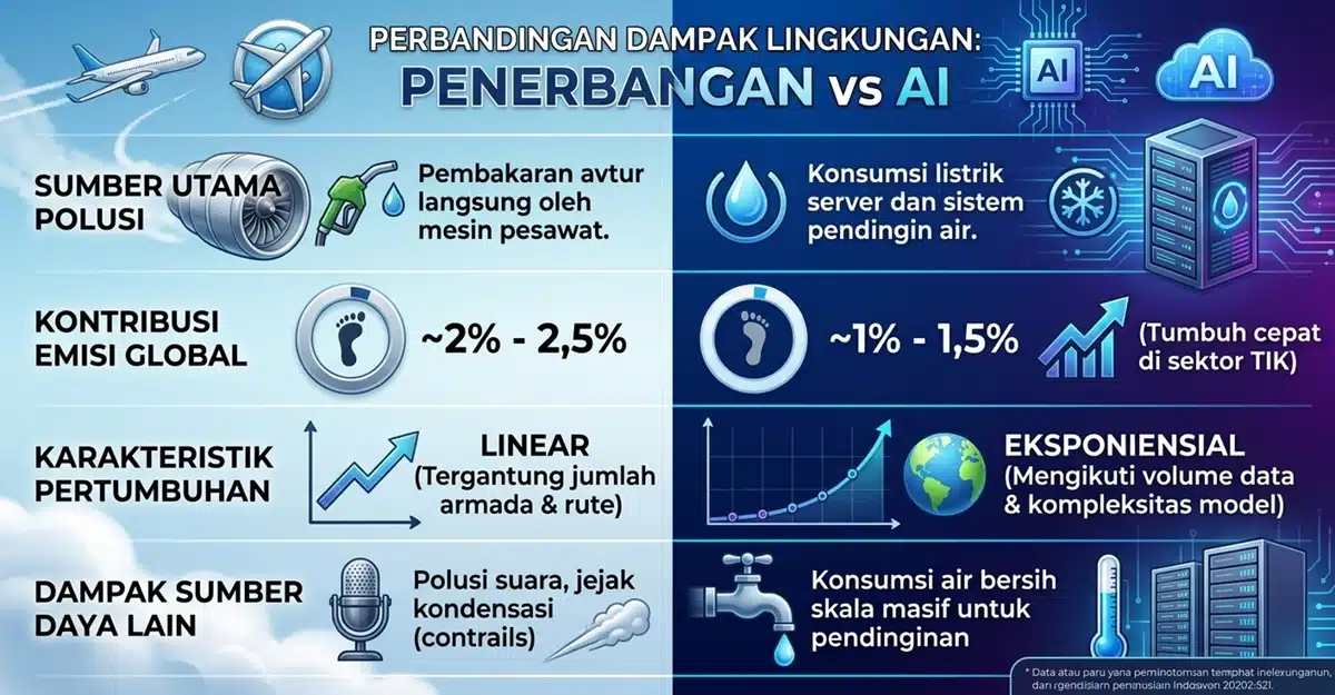 Emisi Karbon AI vs Industri Penerbangan: Mana yang Lebih Cepat Merusak Bumi? 2 emisi karbon ai vs industri penerbangan mana yang 1