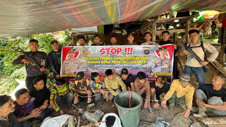 Berita dalam gambar: situasi terbaru yang berkaitan dengan Tambang emas ilegal di Solok Selatan,Polres Solok Selatan.