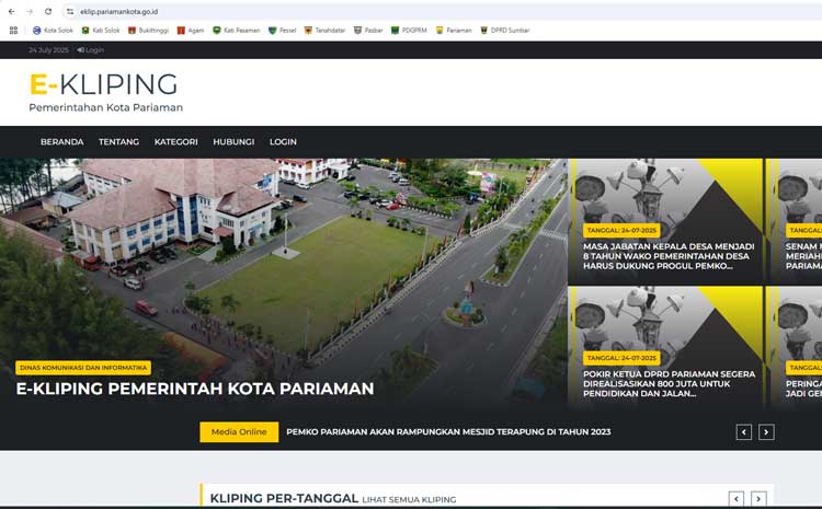 Ilustrasi terkini yang menunjukkan arah perkembangan E-Kliping Plus, Diskominfo Pariaman.