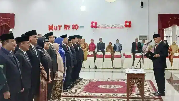 Tangkapan layar dari laporan resmi mengenai Pelantikan Pejabat Pemprov Sumbar.