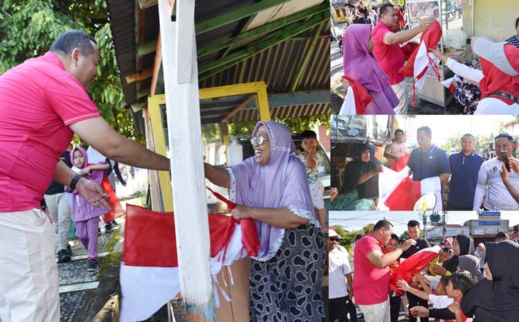 Gambar yang merepresentasikan Bendera Merah Putih dari sudut pandang yang berbeda.