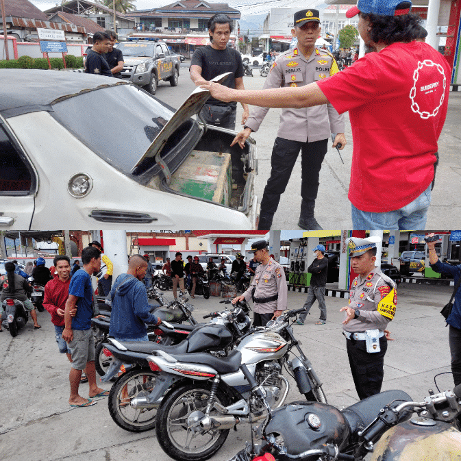 Jajaran Polres Solok Selatan tertibkan dugaan penyalahgunaan BBM di SPBU Muara Labuh dan mengamankan sejumlah kendaraan. Ardi/TimAs